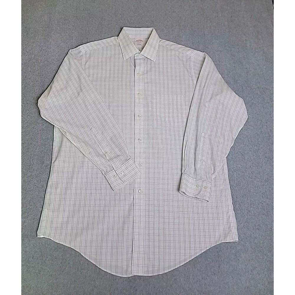 Brooks Brothers Shirt Mens‎ 16 2 3 Blue Green Plaid Cotton Preppy Traditional